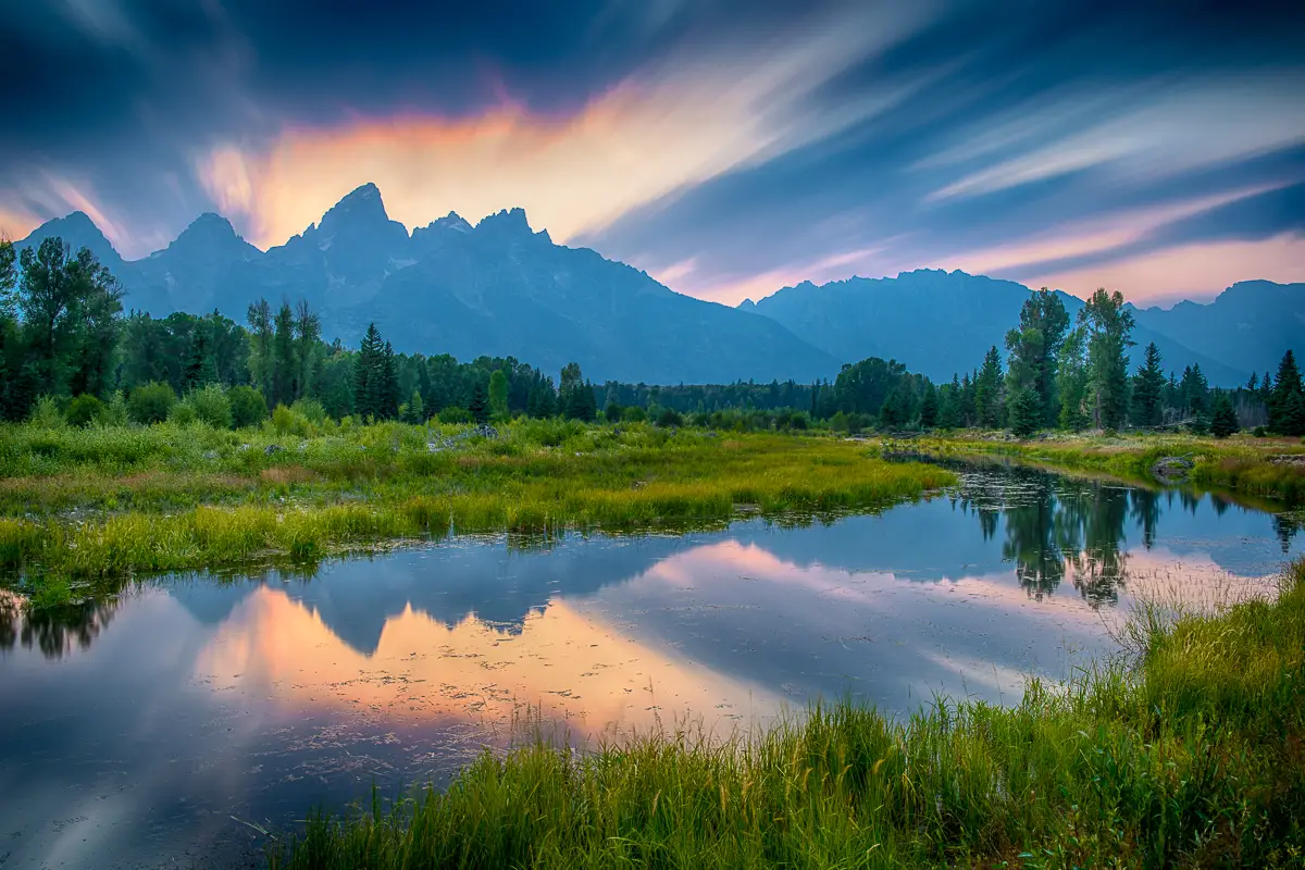 scenic view sunset Grand Teton Tours by alpenglow tours
